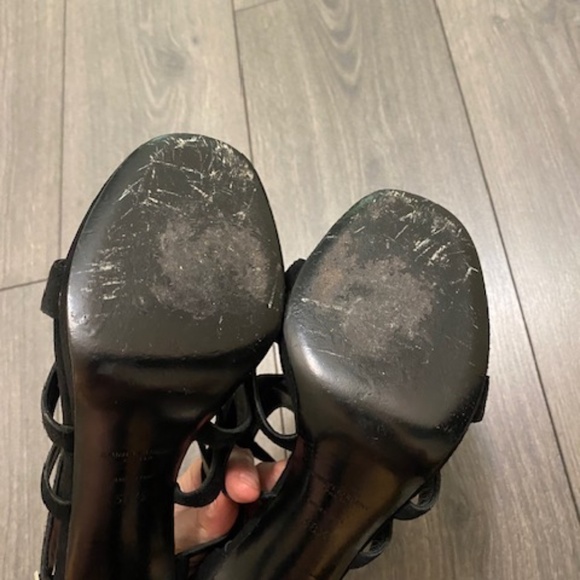 Saint Laurent Black Suede Gladiator Stiletto Heels Size 8.5 - Picture 12 of 12